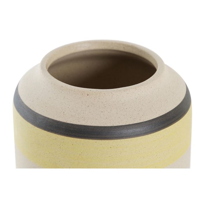 DKD Home Decor Jarron Boho Mostaza Multicolor Ceramica 10.5 x 22.5 x 10.5 cm (2 Unidades) 2