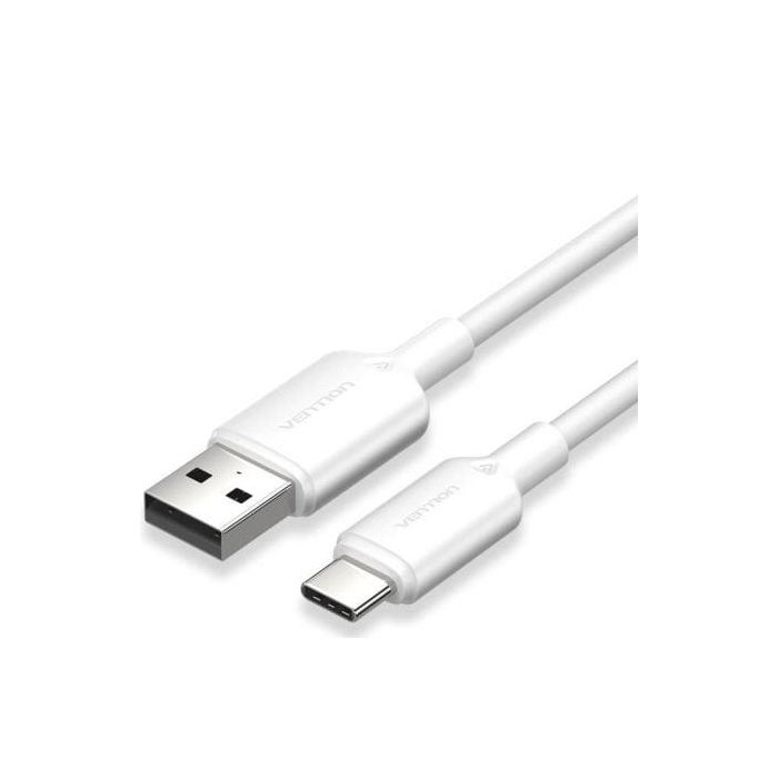 Cable USB 2.0 Tipo-C Vention CTQWH/ USB Tipo-C Macho - USB Macho/ Hasta 60W/ 480Mbps/ 2m/ Blanco