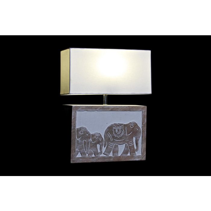 Lampara Sobremesa Indio DKD Home Decor Marron Blanco 12 x 41 x 33 cm 1 Lampara Sobremesa Indio DKD Home Decor Marron Blanco 12 x 41 x 33 cm 1