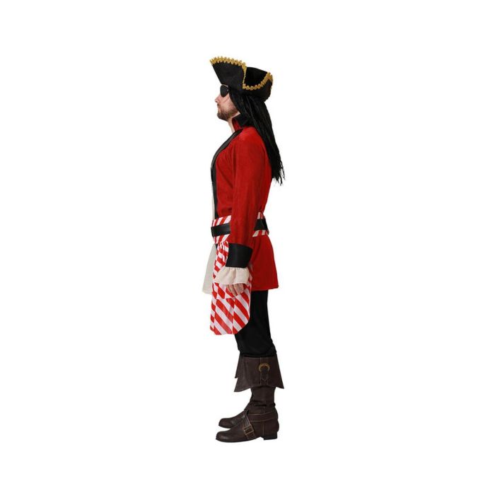 Disfraz Pirata Deluxe Rojo Hombre Adulto Con Sombrero XS-S 5 Disfraz Pirata Deluxe Rojo Hombre Adulto Con Sombrero XS-S 5