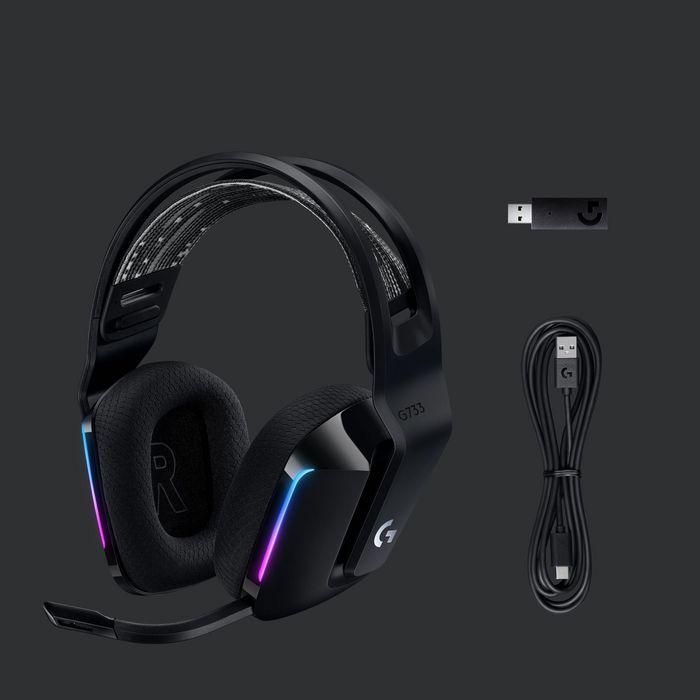 Logitech G G733 Auricular Gaming Inalámbrico con Micrófono Desmontable Blue VO!CE, RGB LIGHTSYNC, 29h Batería, para PC y Consola - Negro 5