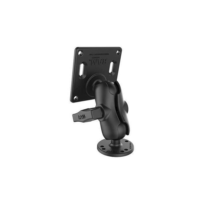 RAM Mounts RAM-101U-B-2461 - Montaje de Doble Bola con Brazo Corto, Placa VESA 75x75mm y Bola de 1.5 pulgadas 1