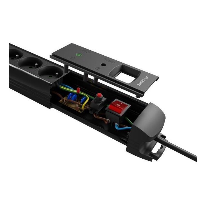 LANBERG SP1-05F-0500-BK Base Múltiple 5m 5 Salidas AC Interior Negro 5