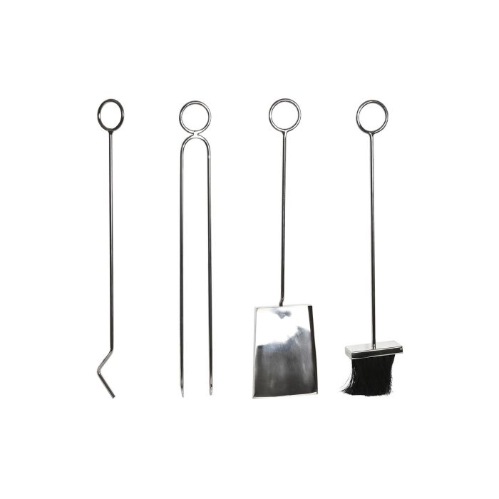 DKD Home Decor Leñera Moderna Organizador de Leña Acero Inoxidable Plateado - Set 4 Piezas, 54x6x1 cm, Ideal para Salón y Chimenea 3 DKD Home Decor Leñera Moderna Organizador de Leña Acero Inoxidable Plateado - Set 4 Piezas, 54x6x1 cm, Ideal para Salón y Chimenea 3
