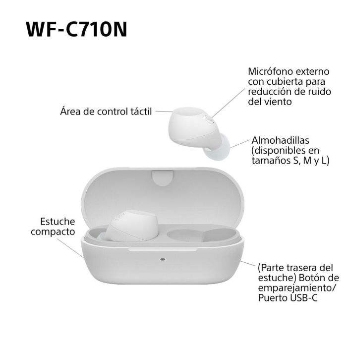 Auriculares Sony WFC710NW.CE7 Blanco 18 Auriculares Sony WFC710NW.CE7 Blanco 18