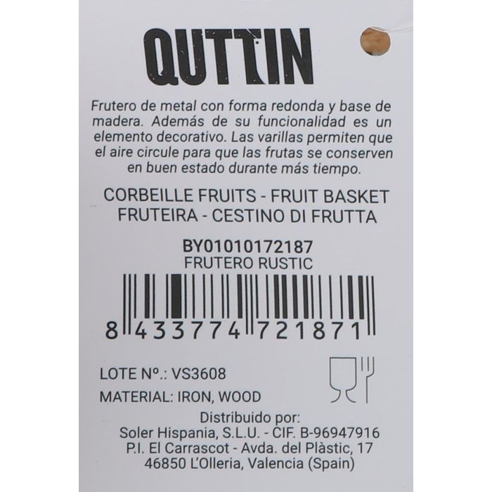 Confortime Frutero Rustic, 25x25x13 cm (12 Unidades) 6