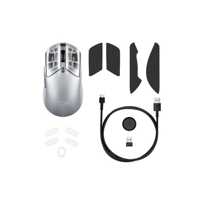 HP Ratón gaming inalámbrico HyperX Pulsefire Haste 2 S plateado 1