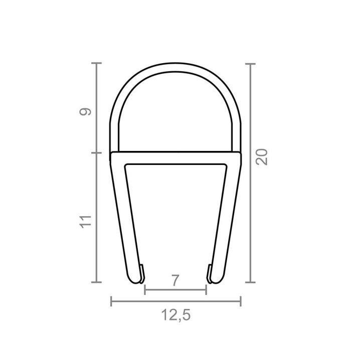 Perfil de burbuja para mampara pf3 12,5x20mm tr 18526 micel 1