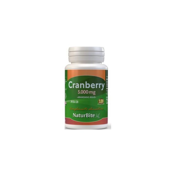 NATURBITE Cranberry Arándano Rojo 5000 mg Vías Urinarias, 120 Comprimidos