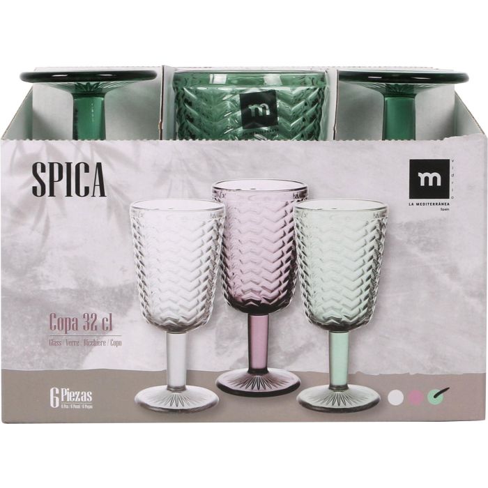 La Mediterranea Copa Spica Verde 320 cc - 8 cm diámetro x 17.5 cm altura (36 Unidades) 1