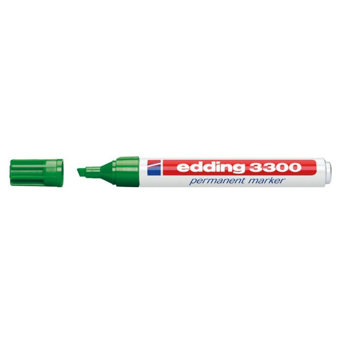 Rotulador Edding Marcador 3300 N.4 Verde Punta Biselada Recargable 10 unidades 1