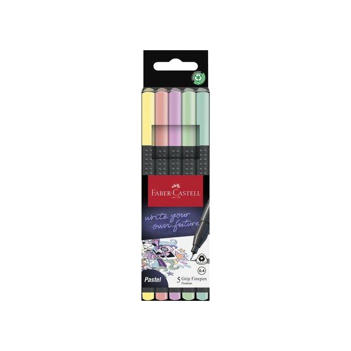 Rotulador Fibra Faber-Castell Grip Finepen 1516 Pack De 5 Colores Pasteles