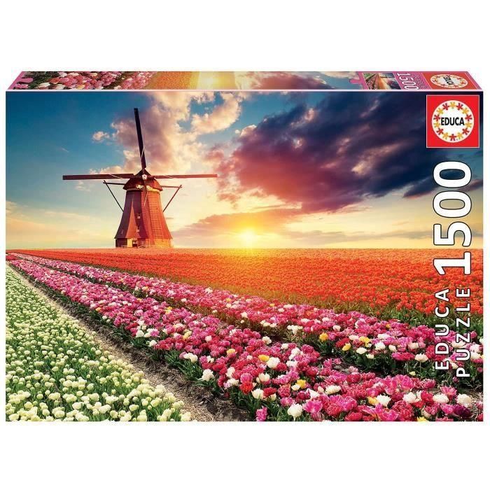 EDUCA - Puzzle - 1500 CAMPOS DE TULIPANES 1