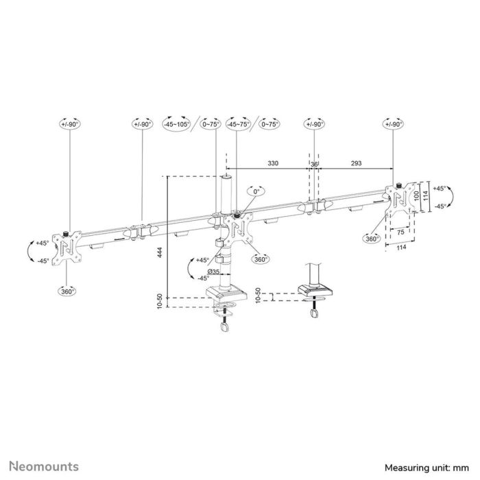 Soporte de Mesa para Pantalla Neomounts DS60-600BL3 10" 27" 14