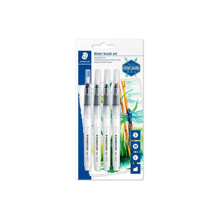 Staedtler Pinceles De Agua 949 Con Puntas Diferentes Blister 4Ud