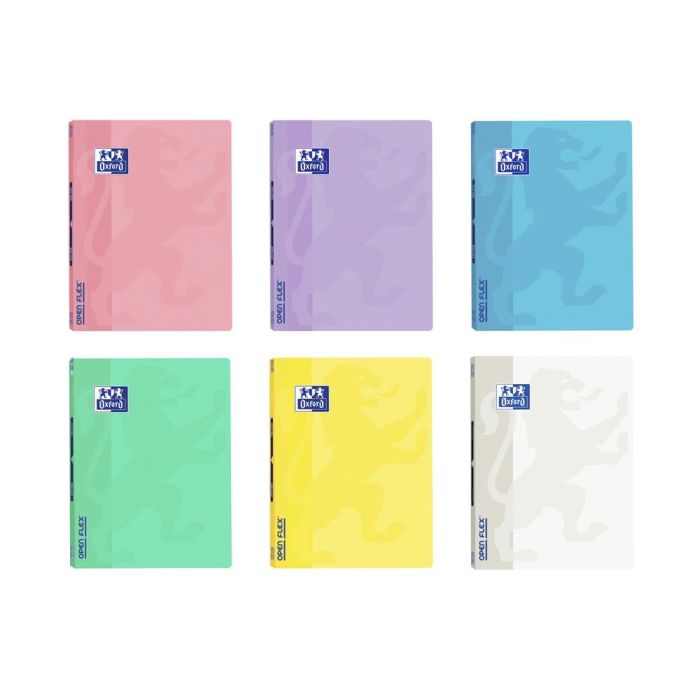 Libreta Grapada Oxford Openflex Tapa Plastico Din A4 48 Hojas Horizontal Colores Pastel Surtidos 10 unidades 1