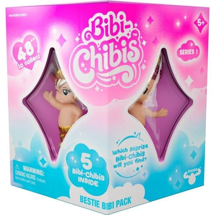 Bandai BAN3701405827793 Minifiguras coleccionables Bibi Chibis - Pack de 5 figuras Chibi, incluye 3 figuras misteriosas 2
