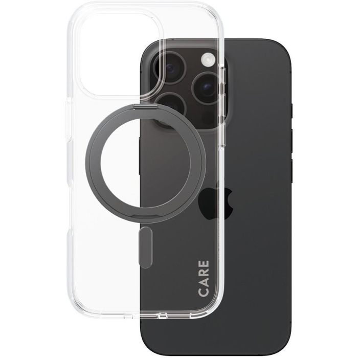 CARE Funda MagSafe Feature Negro con Kickstand para iPhone 16 Pro