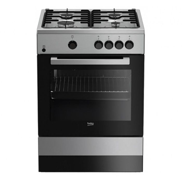 Cocina de Gas BEKO 60 cm 64 L Acero Inoxidable (4 Fogones) (Reacondicionado D)