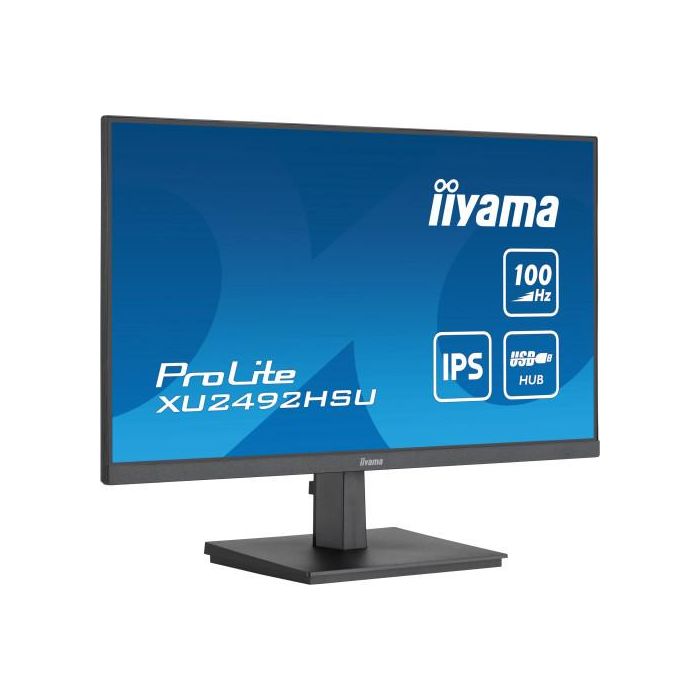 MONITOR IIYAMA 24" PROLITE SLIM XU2492HSU-B6, IPS, 100HZ, 0,4 MS, USB, HDMI, DISPLAYPORT, ALT 2x2W, INCLI 2