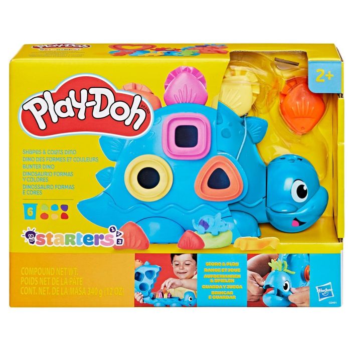 Play-Doh Dinosaurio Set de Juego Formas y Colores con 3 Cortadores, Ruedas, Rodillo y 6 Botes de Plastilina 340g Edad +2 años 4 Play-Doh Dinosaurio Set de Juego Formas y Colores con 3 Cortadores, Ruedas, Rodillo y 6 Botes de Plastilina 340g Edad +2 años 4