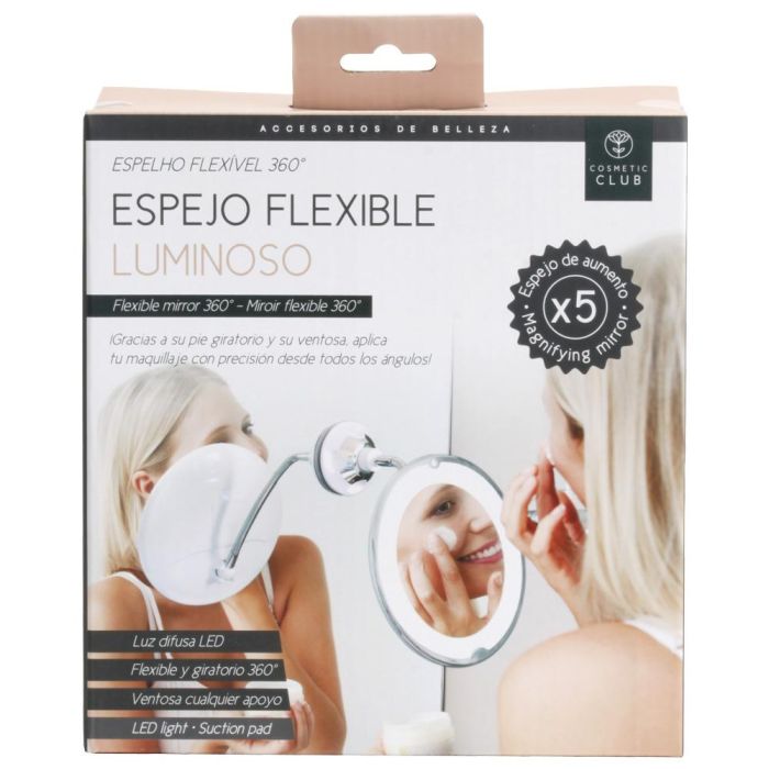 Cosmetic Club Espejo de Maquillaje LED Flexible con Ventosa y Aumento 5x 0 Cosmetic Club Espejo de Maquillaje LED Flexible con Ventosa y Aumento 5x 0