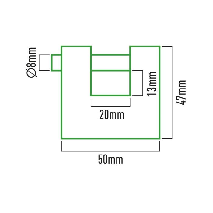 Candado de latón reforzado de seguridad 50 x 47 x 20 mm 2