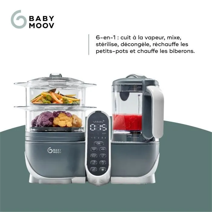 BABYMOOV Nutribaby (+) Robot de Comida para Bebés Gris Industrial