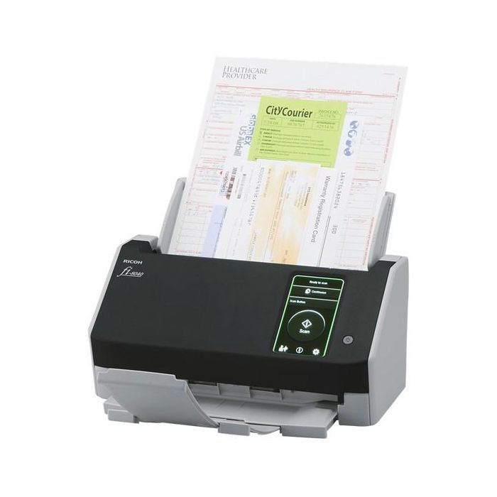 Ricoh fi-8040 Escáner de Documentos ADF Dúplex 40 ppm/80 ipm LAN USB 3.2 con Pantalla Táctil 50 Hojas 20