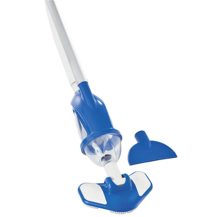 Intex Kit Mantenimiento Vac+ para Piscinas Elevadas con Filtración, Caudal Mínimo 3m³/h. Incluye Aspiradora, Red y Cepillo. 2