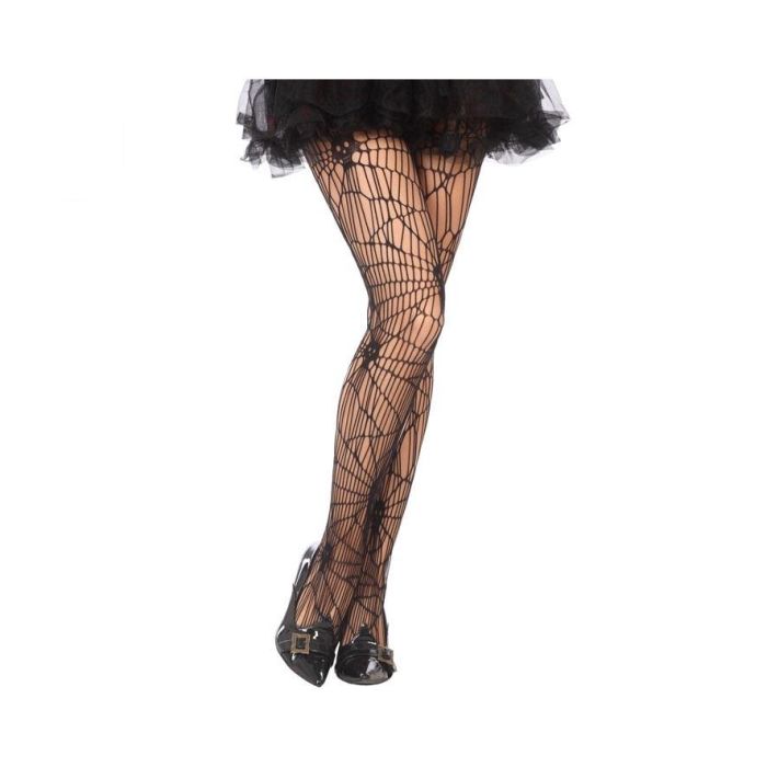 Medias Negras Con Diseño De Telaraña Y Calaveras Para Mujer Adulta Halloween