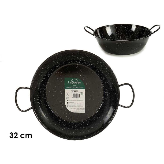 Sartén Honda Esmaltada 32 cm La Dehesa - Acero Esmaltado Negro (6 Unidades)