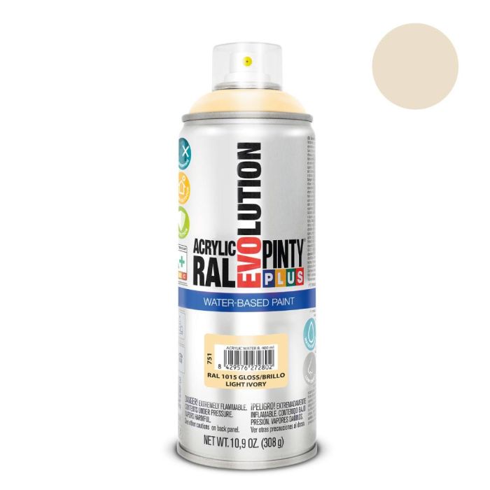 Pintura en spray pintyplus evolution water-based 520 cc ral 1015 marfil claro