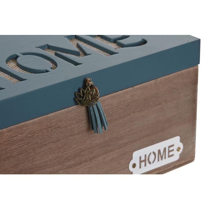 DKD Home Decor Caja Oriental Natural Verde 22 x 10 x 22 cm 1