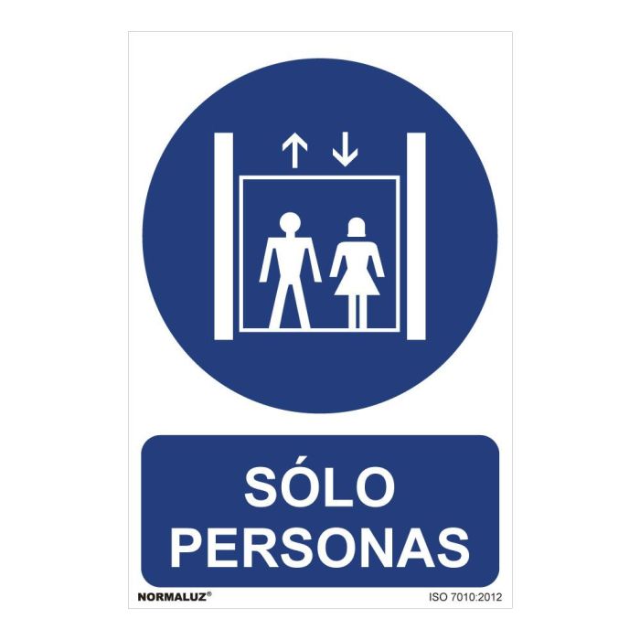 Cartel "solo personas" (pvc 0,7mm) 30x40cm normaluz