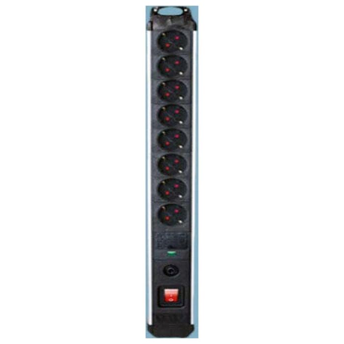Regleta Enchufes 8 Tomas con Interruptor Silver Electronics 49648 3680W Negro Regleta Enchufes 8 Tomas con Interruptor Silver Electronics 49648 3680W Negro