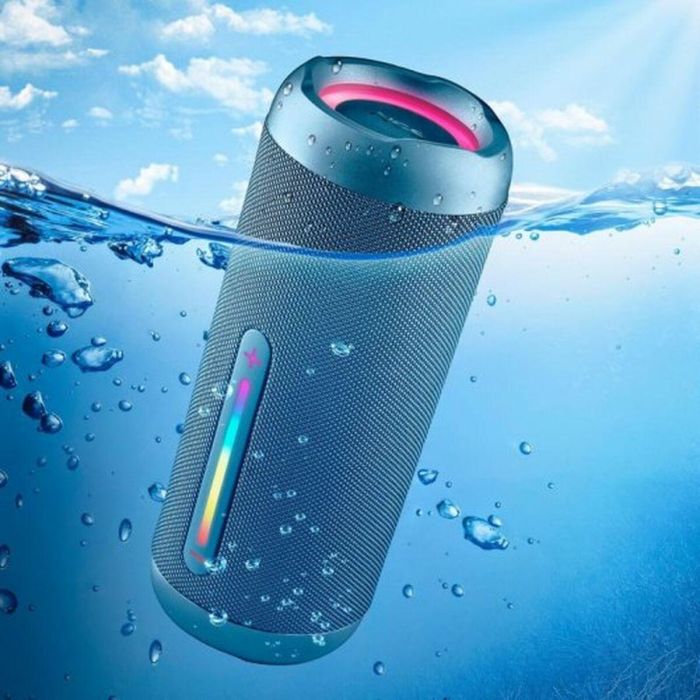 NGS ROLLERFURIA3BLUE Altavoz Portátil Bluetooth 5.3 Sonido Potente 60W Luces RGB Impermeable IPX7 TWS Powerbank Batería 9h Azul 1