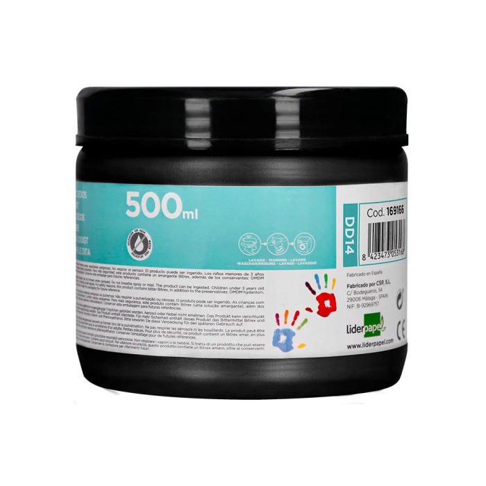 Liderpapel Pintura de Dedos 500 cc Tarrina Negro 2