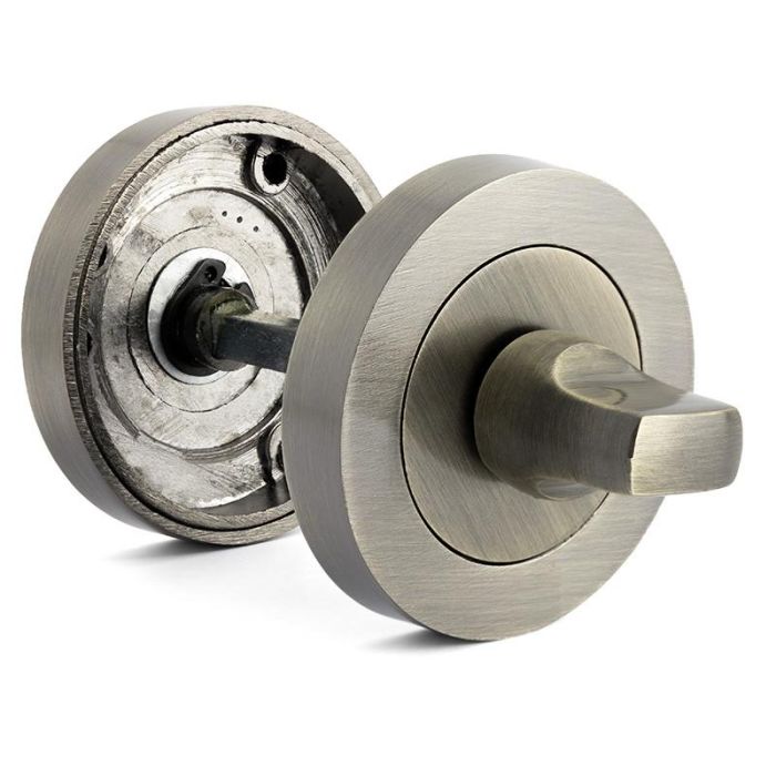 Jandel Juego Muletilla Desbloqueo Zamak Ø50x10mm Cuero y Pulido Brillo Acabado Cuero