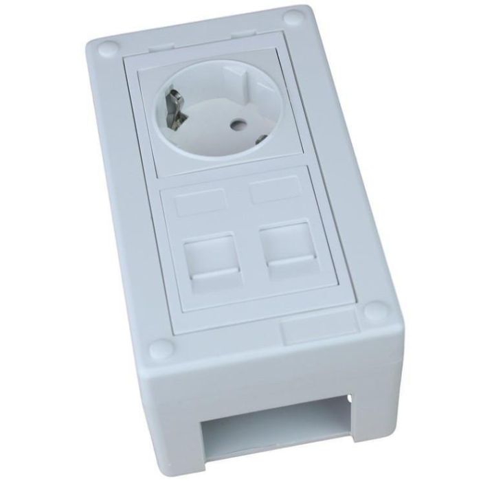 MicroConnect 1008007 Caja de superficie de 1 elemento, para módulos de protección, autoextinguible UL 94, Blanco RAL 9003 1