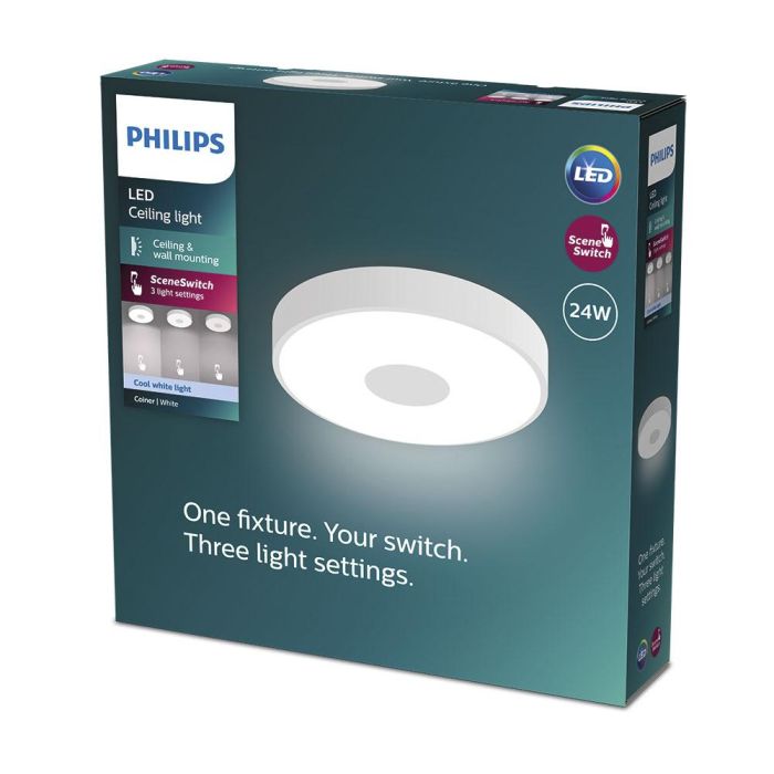 Philips Coiner Plafón LED Circular Regulable 24W 4000K 2800LM Ø38.9x8cm Philips Coiner Plafón LED Circular Regulable 24W 4000K 2800LM Ø38.9x8cm