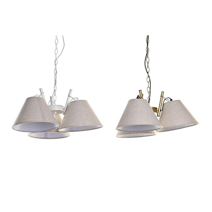Lampara Techo Moderno DKD Home Decor Dorado Blanco 46 x 30 x 50 cm (2 Unidades) 1 Lampara Techo Moderno DKD Home Decor Dorado Blanco 46 x 30 x 50 cm (2 Unidades) 1