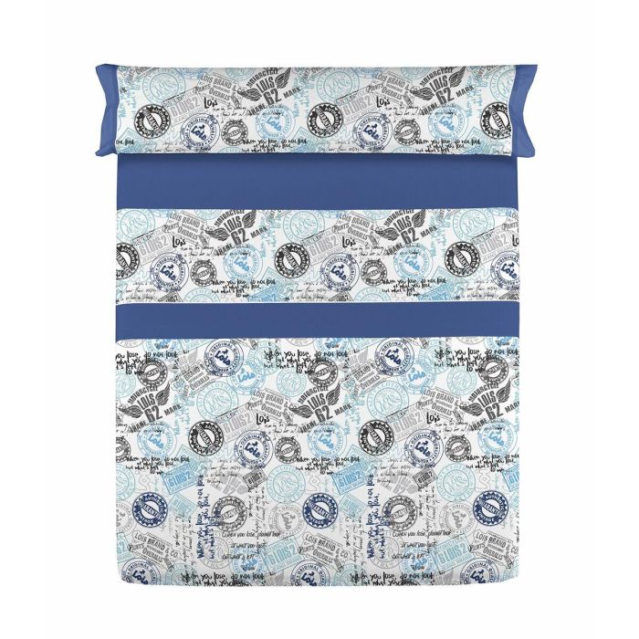 Juego de Sábanas Lois SELLOS Azul Cama de 180 0 Juego de Sábanas Lois SELLOS Azul Cama de 180 0