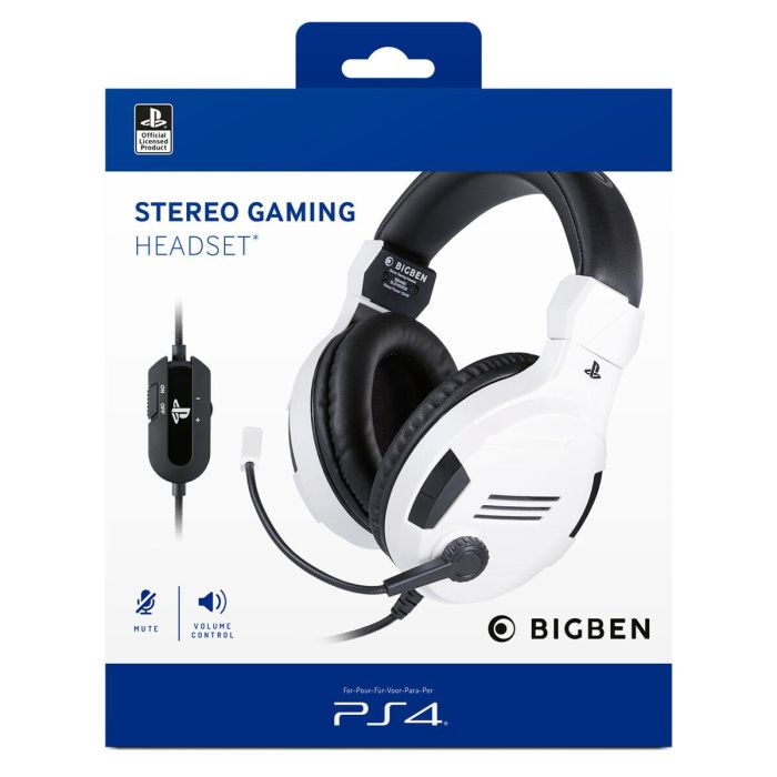 Auriculares con Micrófono Gaming Big Ben Interactive PS4OFHEADSETV3WHITE Blanco Negro/Blanco 3