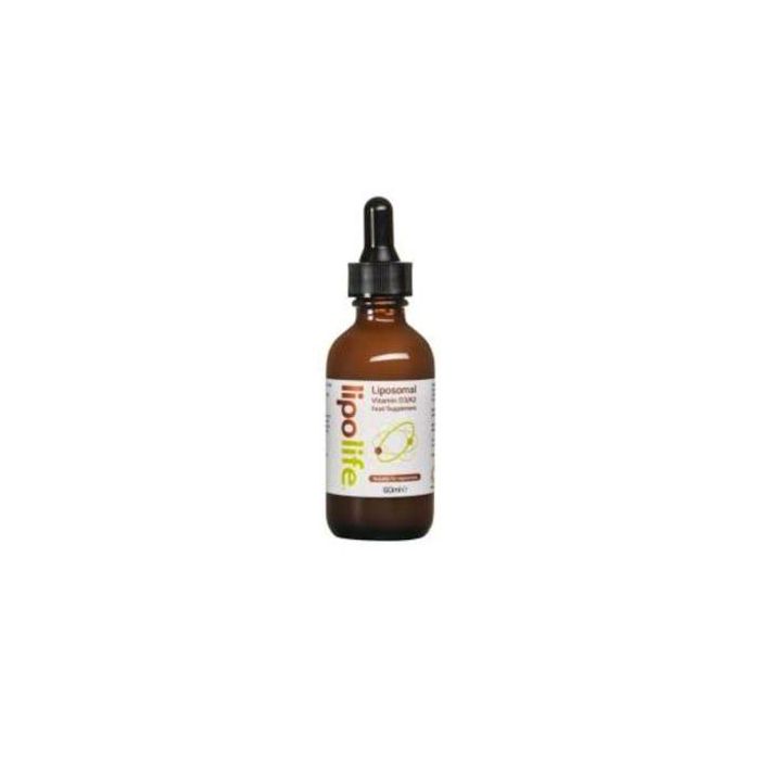 Lipolife Liposomal Vitaminas D3/K2 60ml. Origen Vegano para Función Ósea y Cardiovascular