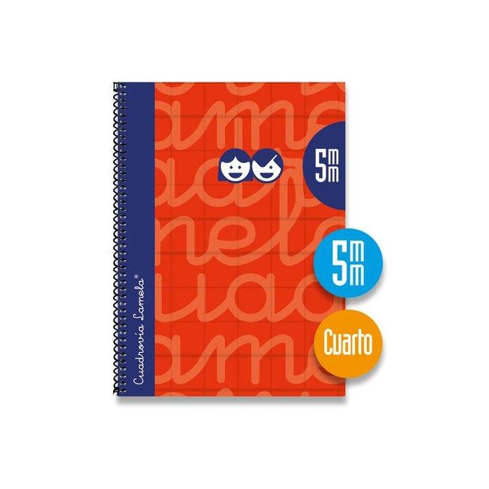 Lamela Bloc Tapa Forrada 4º 80H Cuadrovia 5 Mm Rojo (Set de 5)