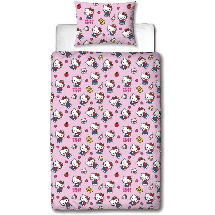 Hello Kitty Juego de Cama Reversible Microfibra 140 x 200 cm + Funda Almohada 63 x 63 cm 4