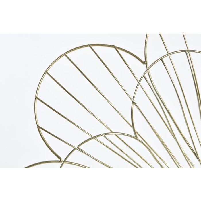 DKD Home Decor Reloj de Pared Moderno Dorado Flor 57 x 57 x 4 cm 1