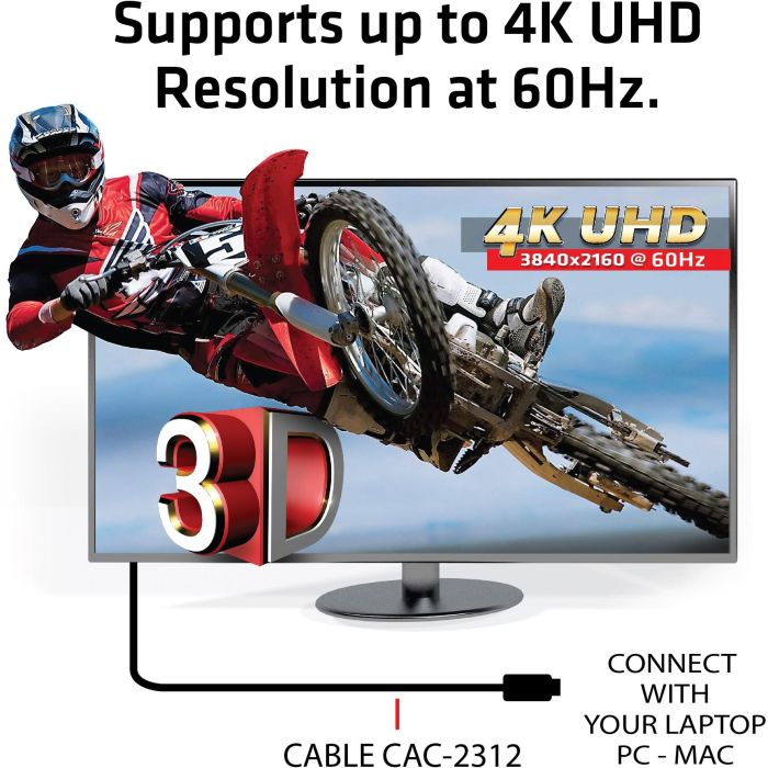 Club3D Cable HDMI 2.0 High Speed 4K60Hz UHD A-A 5 metros para TV, Monitor, Consola - Negro con conectores Oro 5 Club3D Cable HDMI 2.0 High Speed 4K60Hz UHD A-A 5 metros para TV, Monitor, Consola - Negro con conectores Oro 5