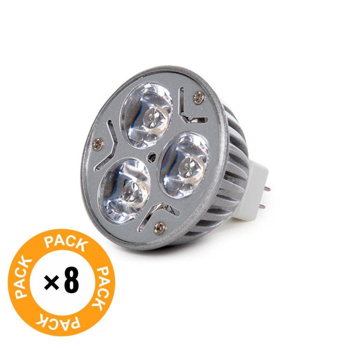 Pack 8 Bombillas LED GU5,3 6W 515Lm 3000ºK 40.000H [CA-MR16-9W-WW-PK8-AP] 1